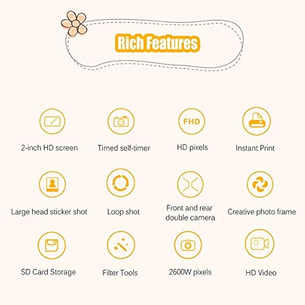 Macchina Fotografica Istantanea Per Bambini In Bianco E Nero Con Doppia Fotocamera Anteriore E Posteriore HD 1080P Video Recorder Con Giochi Divertenti (pink)